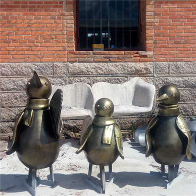 Χειροποίητο χαλκού κήπων γλυπτό Penguin αγαλμάτων υπαίθριο διακοσμητικό