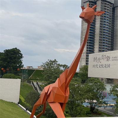 Giraffe μετάλλων γεωμετρίας μεγάλο υπαίθριο γλυπτό διακοσμητικό για το τετράγωνο λεωφόρων