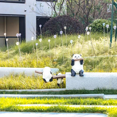 Σύγχρονο της Panda κήπων μέταλλο αγαλμάτων διακοσμήσεων υπαίθριο για το σκαμνί συνεδρίασης