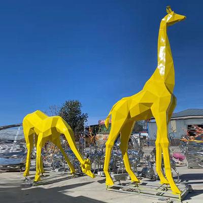 Giraffe γλυπτών κήπων γεωμετρίας ζωικό υπαίθριο άγαλμα κήπων που προσαρμόζεται