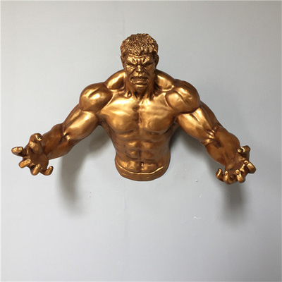 Hulk κινούμενων σχεδίων γλυπτών τοίχων φίμπεργκλας τρισδιάστατα κρεμώντας απίστευτα γλυπτά