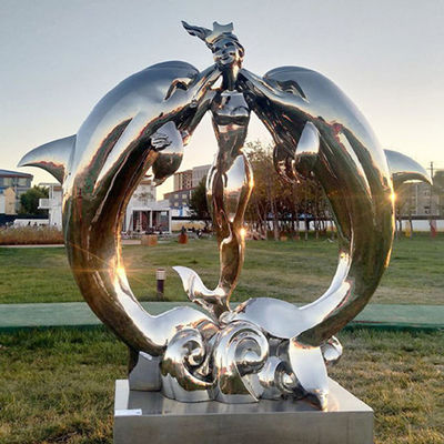 Ανοξείδωτου γοργόνων και δελφινιών αγαλμάτων ζωικά γλυπτά χορτοταπήτων κήπων διακοσμητικά